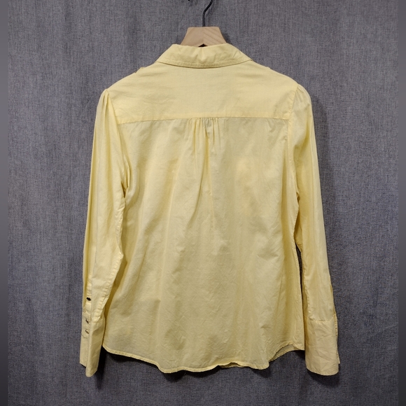 White House Black Market Button Shirt Women's 6 Yellow Office Career Retro 90s - Picture 5 of 8